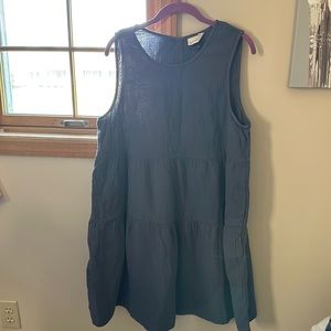 Blue knee length casual dress